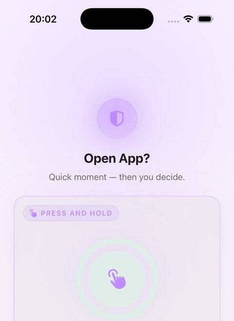 Press and Hold Focus Check screen