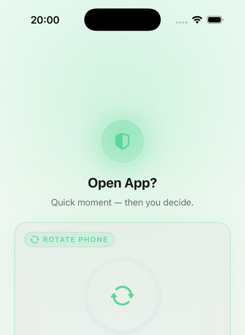 Rotate Phone Focus Check screen