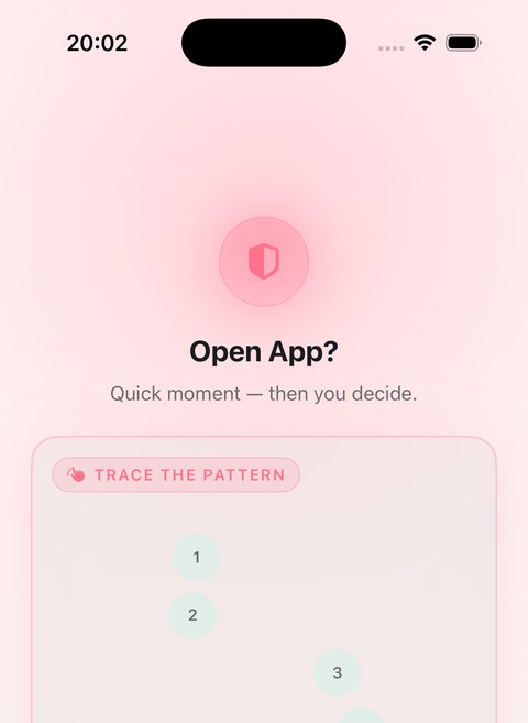 Trace the Pattern Focus Check screen